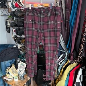 Torrid pixie Pants in grape and Black Plaid